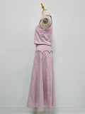 French Elegant Two Piece Set for Women Laple Sleeveless Slimming Cardigan Top High Waist A Line Skirt Suit Female