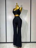 Women Sexy Bandage Crop Top Pant Set Evening Party Club Luxury Birthday High Street Fashion Elegant Luxury Birthday Outfit