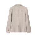 Women's Beige Tweed Blazer Jackets Fashion Lapel Long Sleeve Single Breasted Slim Coats Lady 2026 Spring Chic Office Outerwear