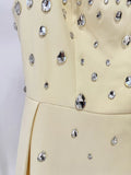 Elegant Celebrity Evening Party Gowns Women's Heavy Industry Diamonds Beading Sleeveless Tank Long Dress Vestidos
