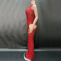 2026 Classic Red White Temperament Dress Birthday Party Light Luxury Model Catwalk Performance Dress Robe Femme Chic Et Élégante