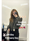 Women's Jacket New Vintage Imitation Leather Bomber Jacket Coat Top Women's Style