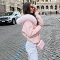 Women Hooded Knit Cardigan Sweater Coat Fluffy Faux Fur Collar Two Way Zip Solid  Loose Casual Jacket 2026 Autumn Winter