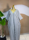2026 Fall Holiday Half Batwing Sleeve Striped Print Loose Long Dress Street Women Party Vestidos Maxi Dresses Vestidos