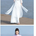 Vietnam Traditional Dress Aodai Chinese Improved Qipao Chiffon Fairy Women Elegant Oriental Improved Qipao Tea Art Hanfu Set