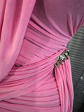 Winered Pink Women Sleeveless Sexy Draped Bodycon Mini Dress Spandex Celebrate Evening Cocktail Party Homecoming Outfit