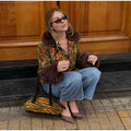 Women Retro Floral Print Tweed Jacket Fur Collar Cuff Patchwork Single Breasted Short Coat 2026 Fashion Autumn Casaul Outerwear