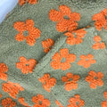 Fashion Floral Faux Lambswool Sweatshirt Women's Casual Zipper Pocket Loose Pullover Sweatshirt Autumn Festive Clothing