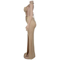 New Women's Hemp Rope Maxi Dress Sexy Criss Cross Cut-Out Halter Neck Backless High Slit Party Dresses Birthday Outfits