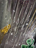 Women Sexy Strap Mesh See Through Shining Diamond Chain Bodycon Mini Dress Nightclub Party Celebrate Cocktail Wear