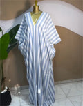 2026 Fall Holiday Half Batwing Sleeve Striped Print Loose Long Dress Street Women Party Vestidos Maxi Dresses Vestidos