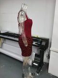 Sexy Sequin Patchwork Sling Mini Dress Women Chic Off-shoulder Backless Waist Cinching Slim Short Dresses Lady Club Party Gowns