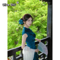 Olive Girl Dramatic Qipao for Ren Faire 2026 Garden Wedding Fairycore Photoshoot Everyday Wear S-XXL XS-3XL Plus Size Dramatic Silhouette Romantic Garden Party Editorial Not Costume Qipao Cheongsam Chinese Dress Chinese Heritage Fashion Women