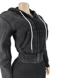 Sporty 2 Piece Set Woman Tracksuit Fall Trend Warm Hooded Zip Jacket+Leggings Matching Street Casual Stretch Outfits