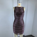 Ladies Gradient Tassel Off-Shoulder Bodycon Design Celebrity Club Party Sleeveless Sexy Mini Bandage Dress 2026