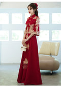 Summer Plus Size Red Toast Dress Bride Cheongsam Dress Chinese Style Wedding Engagement Toast Qipao Dress for Women