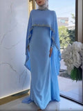 Women Diamond Shawl Design Abaya Eid Mubarek Muslim Dresses Robe Long Sleeve Vestidos Fashion Abayas For Women Isamic Clothing