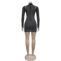 Women Mesh See Though Diamonds Hot Rhinestones Pearl Beading Tassel Bodycon Mini Dress Vestidos Sexy Party Evening Dresses