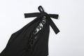 Sexy Tassel Patchwork Dress Women Fashion Halter Bandages Irregular Hem Deep V-Neck Simple Elegant Party Club Bodycon