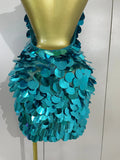 Sexy Shiny Round Sequins Halter Backless Mesh Mini Dress Women Celebrate Eveing Party Club Luxury Birthday Nightclub Stage Wear