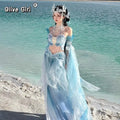 Olive Girl Blue Hanfu Dress 2026 S-XL XS-3XL Plus Size Hanfu Chinese Dress Traditional Chinese Clothing Chinese Heritage Fashion Women