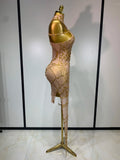 Women Luxury Black Mesh See Through Crystal Diamond Bodycon Dress Sexy Evening Party Club Nightclub Dress Singer Stage Costume