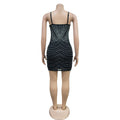 Mesh Sexy Dress Rhinestone Sleeveless Elastic Bodycon Trend Birthday Midnight Party Outfits Luxury Shiny Dress Vestidos