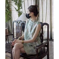 Olive Girl Green Embroidered Qipao for Ren Faire 2026 Garden Wedding Fairycore Photoshoot Everyday Wear S-XXXL XS-3XL Plus Size Hand Embroidered Romantic Garden Party Editorial Not Costume Qipao Cheongsam Chinese Dress Chinese Heritage Fashion Women