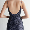 Women Strap Party Maxi Dress Sexy V Neck Evening Dress Celebrity Purple Sequin Dress Long Prom Formal Occasion  Dress