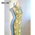 Olive Girl Green Romantic Qipao Fairycore 2026 Everyday Wear S-XXL XS-3XL Plus Size Romantic Garden Party Editorial Not Costume Qipao Cheongsam Chinese Dress Chinese Heritage Fashion Women