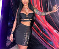 Women Sexy Bandage Tops Fashion Pencil Skirts Set Nightclub Party Celebrate Women's Set