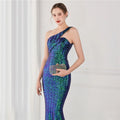 High Quality Women Design Maxi Dress Sexy One Shoulder Sequin Evening Dress Party Night Elegant Long Prom Dress Vestidos