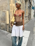 Sun Print Sexy Women Camisole Y2K Summer Fashion Low-Neck Coquette Midnight Party Club Wild Basic Street Slim Tees