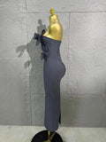 Elegant  Women Sexy Strap Florals Sleeveless Bodycon Midi Bandage Dress Birthday Party Nightclub Celebrate Photo Shoot Out