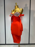 Women Sexy Backless Pearl Diamonds Crystal Bodycon Bandage Dresses Celebrity Elegant Evening Party Club Dress Vestido