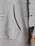 Solid Hollow Out Casual Sweatshirt For Women Hooded Long Sleeve Minimalist Loose Sweatshirts Female Fashion Clothing Style