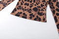 Hipster Leopard Print 2-Piece Set Women o-Neck Crop Top+Leggings Matching Sexy Stretch Skinny Street Clubwear Outfits