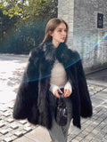 Women's Faux Fox Fur Coat Long Sleeve Lapel Collar Fluffy Thick Warm Short Mid Fall Winter Daily Street Fashion Outerwear 2026