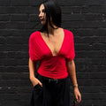 Halter Neck Backless Sexy Vest Women's Summer Slim Strappy Fashion Elasticity V-Neck Vest Solid Vacation Party Female Top
