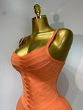 Women Sexy Backless Pink Orange Bodycon Mini Bandage Dress Simple Elegant Evening Party Luxury Birthday Nightclub Prom Dress