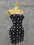 Minimalist Sexy Strapless Shinning Sequins Feathers Bodycon Mini Dress Celebrate Nightclub Party Birthday Vacation Outfit