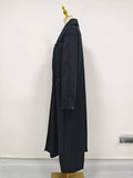 Fashionable Windbreaker for Women Stand Collar Long Sleeve Spliced Single Breasted Loose Long Jacket Female Winter