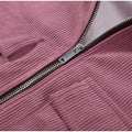 Women's Dusty Pink Corduroy Jacket Fashion Faux Leather Collar Long Sleeve Zipper Cropped Coat Lady 2026 Spring Chic Streetwear