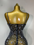Women Sexy Sleeveless Rhinestone Mini Bodycon Dress Evening Party Luxury Birthday Bar Nightclub Stage Performance Clothing