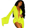 Irregular Backless Women Dress Coquette Beach Vacation Wild See Through Halter Bell Sleeve Sexy Midnight Club Bodycon