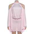 Chic Backless Batwing Sleeves Short Dress Women Sexy Solid Off Shoulder Hip Hugging Mini Dresses 2026 Spring Lady Vestidos New