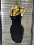 Black Purple Women Sexy V-Neck Sleeveless Bodycon Mini Bandage Dress Nightclub Party Celebrate Cocktail Homecoming Clothing