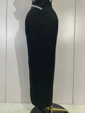 Elegant Sprkly Diamonds Sexy Halter  Sleeveless Maxi Long Bodycon Bandage Dress Women Luxury Birthday Eveing Party Club Dress