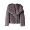 Chic Ins Blogger Brand Fashion Fake Fox Fur Jacket Coat Women 2026 Winter Luxury Design Big Collar Fur Coats Cool Girls Overcoat