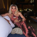 New Fashion Women Sexy Halter Off the Shoulder Tassel Bodycon Long Bandage Dress Celebrate Evening Party Nightclub Wear